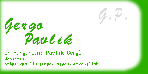 gergo pavlik business card