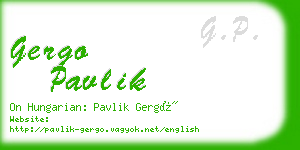 gergo pavlik business card